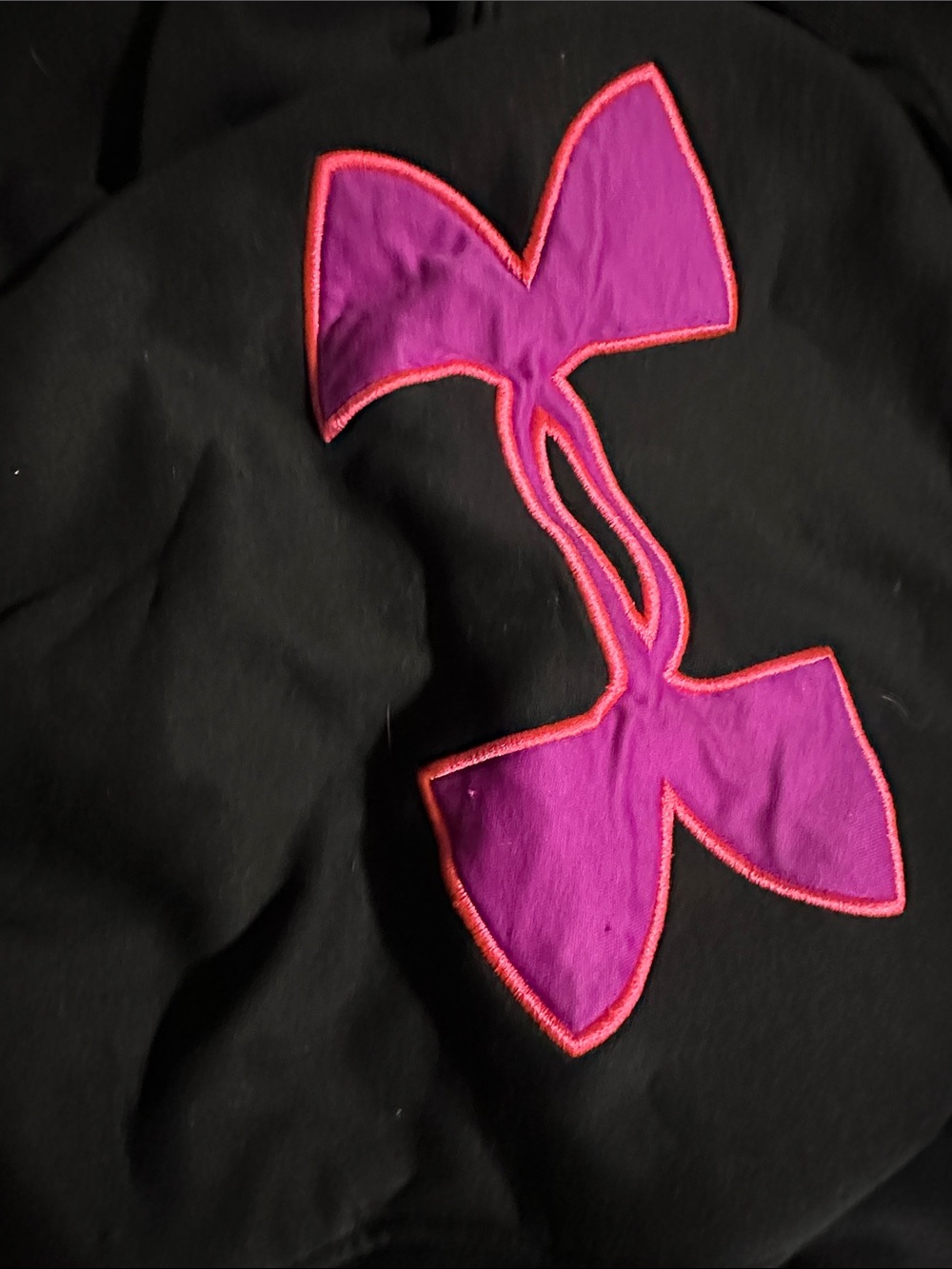 Under Armour Black Hoodie with Bright Pink Logo and Lining small - Picture 3 of 3